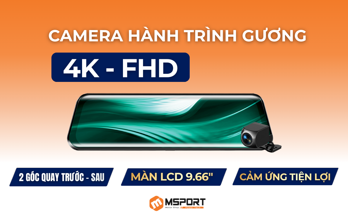 Camera Hành Trình Gương Chính Hãng |4K Siêu Nét
