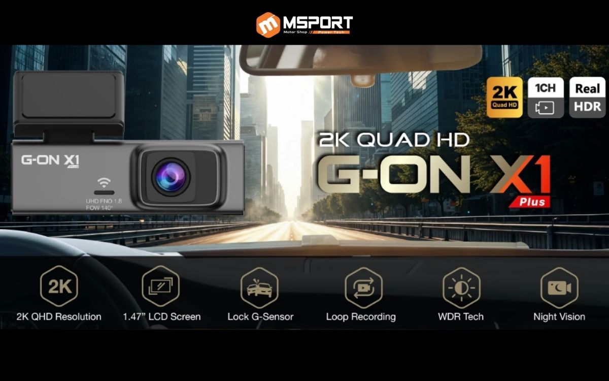 Camera hành trình MSPORT G-ON X1 Plus - Ghi hình 2K QHD